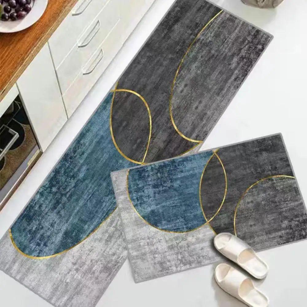 

VIKAMA 1/2PC Absorbent Diatomaceous Earth Carpet Simple Geometric Kitchen Carpet Entry Doormat Entry Rug Bathroom Mat Home Decor 1PC 40x60CM