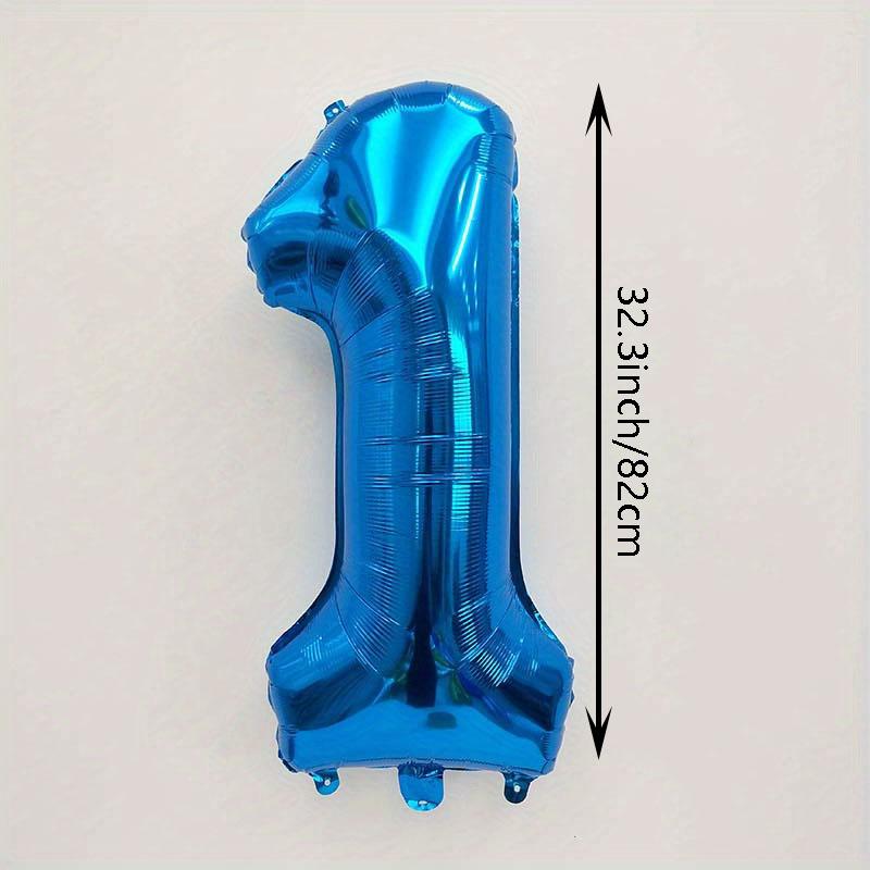 32inch Blue Number Foil Balloon 0-9 for Birthday Party Decoration Baby Shower Supplie Boy Man Toddler Baby Birthday Decoration
