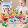 Qie Qie Le Kids' Educational Wooden Kitchen Toy Set: Magnetic Fruits & Vegetables for Ages 4-6