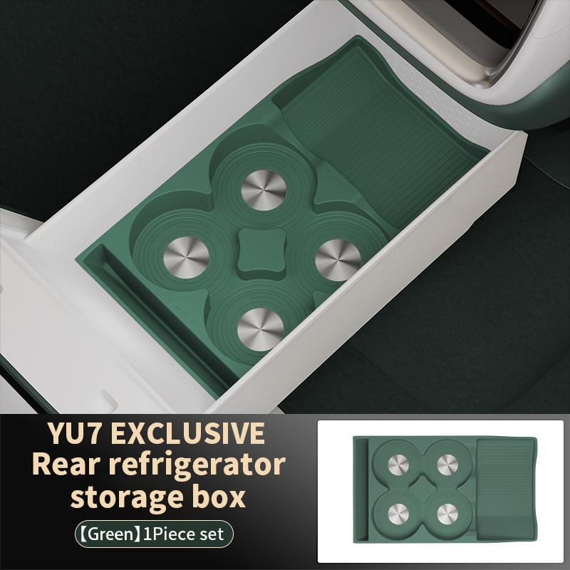 For Xiaomi Yu7 2025 2026 Center Armrest Second Row Fridge Storage Hidden Box Silicone Protective Mats Cup Holder Organizer