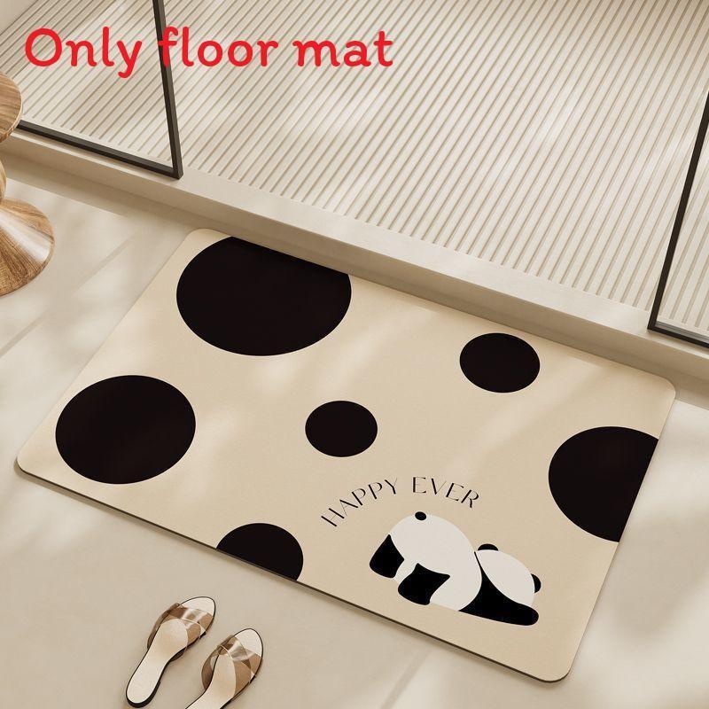 

Cute Cartoon Zebra Panda Cat Pattern Diatom Mud Non Slip Bathroom Mat With Absorbent Water Wash For Home Use Panda,40x60cm