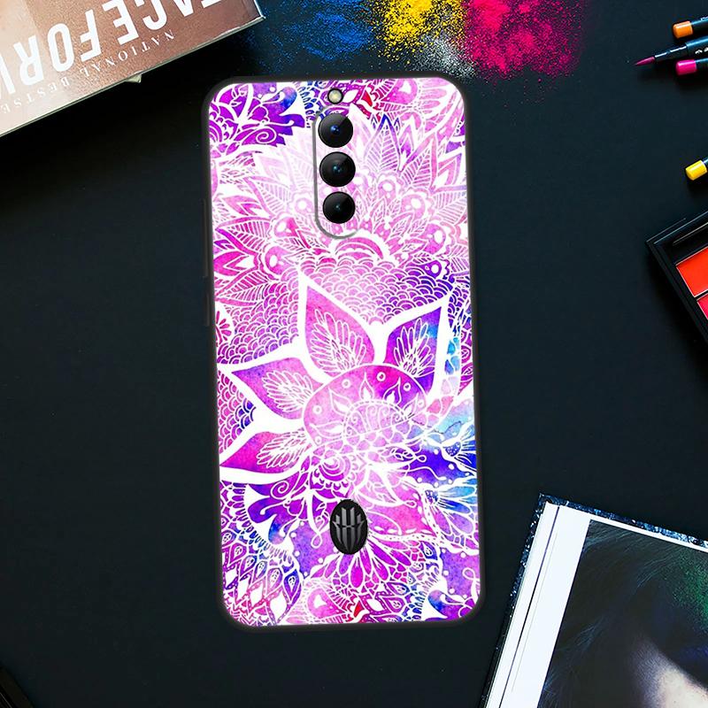 

Indian Floral Henna Mandala Case For ZTE Nubia Red Magic 9 8 8S Pro Plus RedMagic 6S 7S Pro 6 7 Pro 5S 6R 5G Back Cover Red Magic 9 Pro
