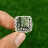 925 Silver Natural Silver Leaf Jasper Mother Elegant Multi Stone Ring Size 7.25