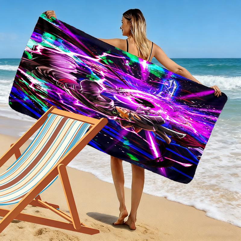 Radiant Warrior Energy beach towel soft Portable for travel Absorbent bath towel swim seaside beach towel beach printing Outdoor picnic beach mat