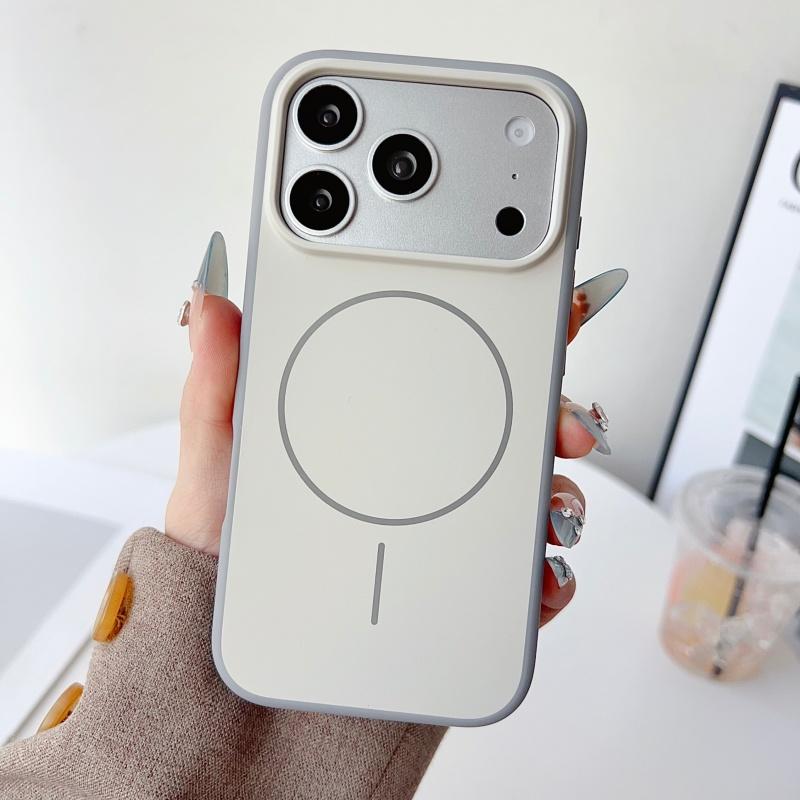 Case for IPhone 17 16 15 Pro Max 17Air for Magnetic Skin Feel PC Lens Hardware Button Shockproof Wireless Charging Back Cover