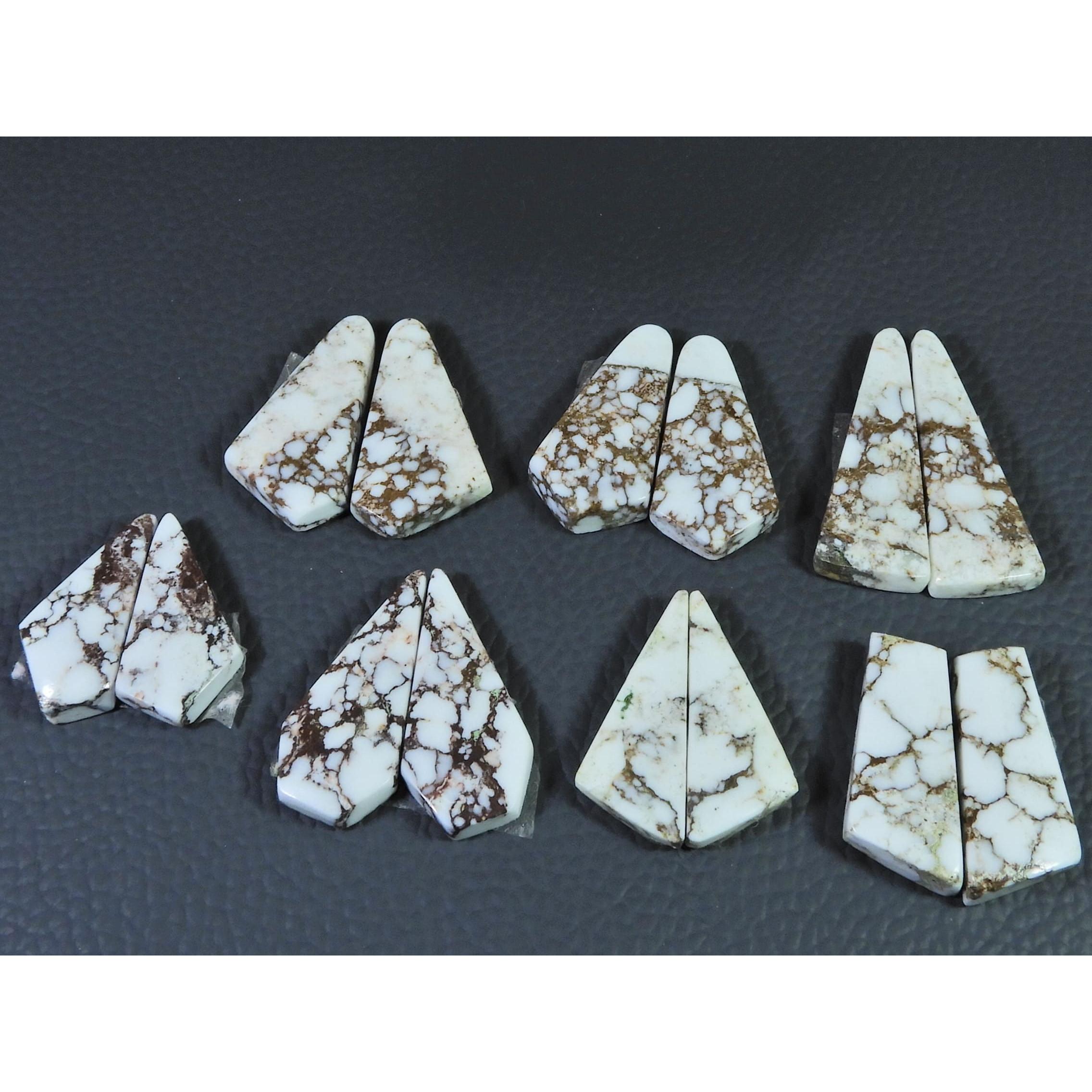 191 карат. Натуральный Яшма Дикая Лошадь Фантазийный Кабошон Россыпной Драгоценный Камень 7 Пар Лот C-1466