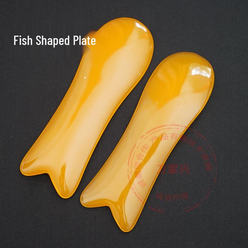 

Нефритовый Гуа Ша в форме рыбки для лица и тела - Прозрачный кристалл, инструмент для акупрессурного массажа.