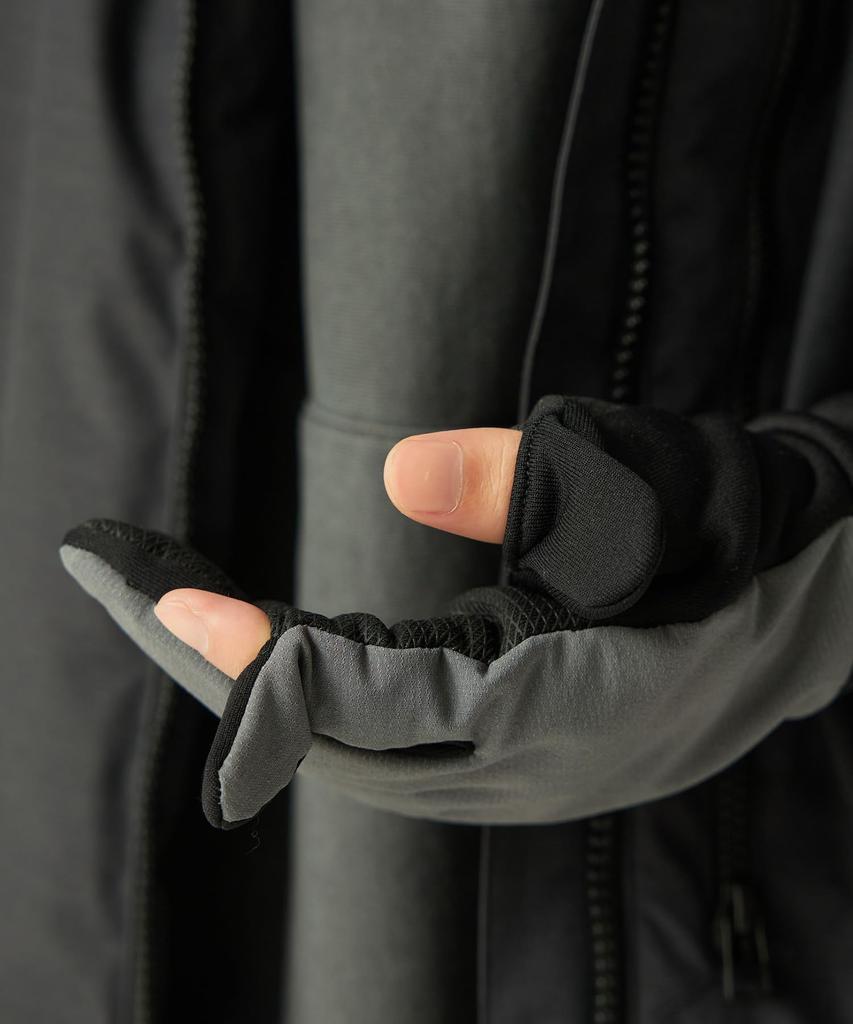 Snow Peak Polartec Power Stretch Gloves and Gray 2 AC-25AU019, Men's Women's,