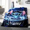 Custom Name Butterflies Stitch's Adventure blanket for Couch & Bed, Plush Cozy Fuzzy Blanket Super Soft & Warm Blankets for Fall and Winter. 0908329