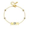 Fashion Simple Gold Diamond Heart MOM Charm Chain Ladies Daily Bracelet