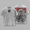 Rudo Print T-shirt Anime Gachiakuta Clothing Men Women Cotton Tshirts Retro Washed T Shirt Harajuku Male Casual Loose Tops
