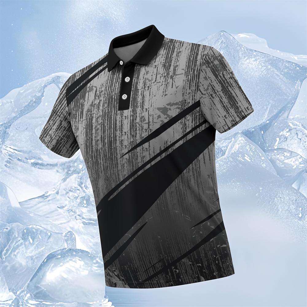 

Geometric Gradient Stripes Men s Polo Shirts Outdoor Casual Sports Golf Polo T-Shirts Button Short Sleeve Street Men Clothing 5XL