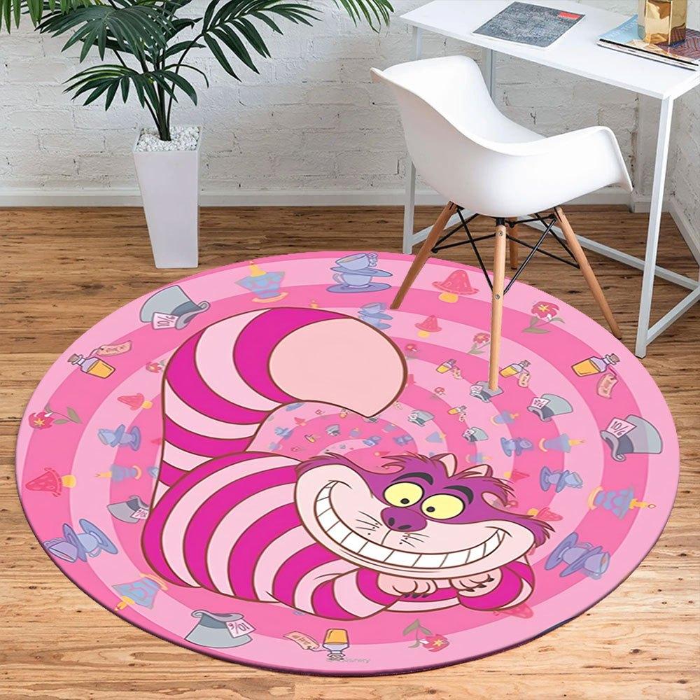 Cheshire Cat Plush Toy: Alice in Wonderland Inspired Stuffed AnimalRound Non-Slip chair mat chair carpet for office Rugs for Office Decor Gift For Val