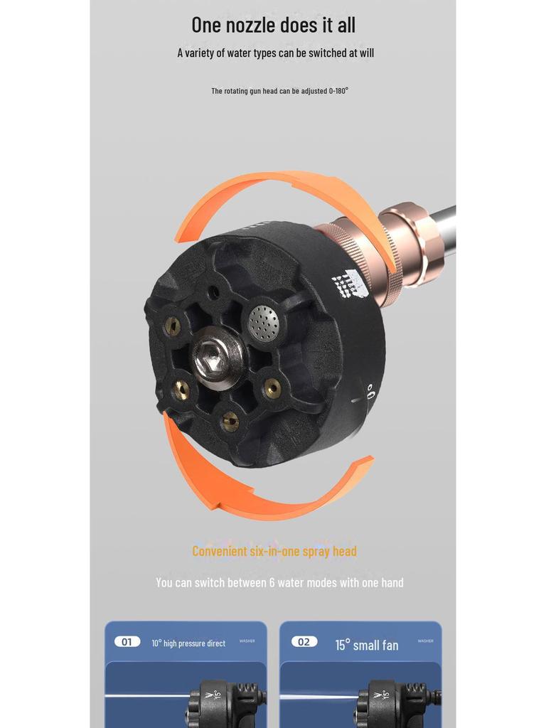 Rechargeable Cordless High-Pressure Car Wash Water Gun with Lithium Battery