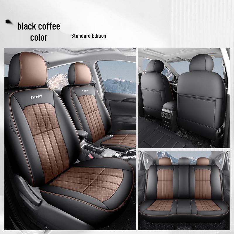 Classic Sylphy Leather Car Seat Cushion - Full Coverage All-Season Universal Cover