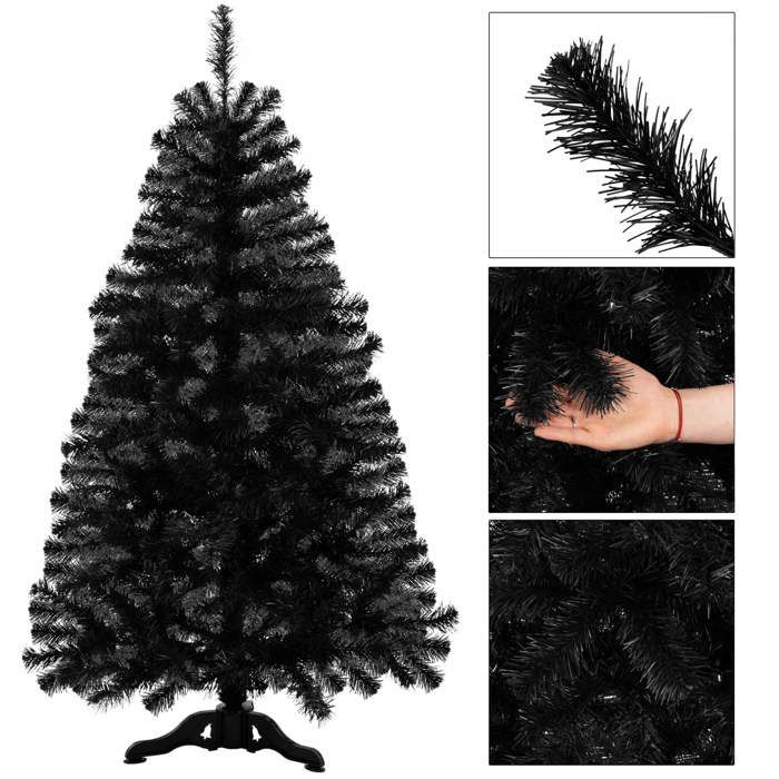 Sapin De Noël - SPRINGOS - Noir - 180 Cm - Aiguilles Écologiques - Montage Facile