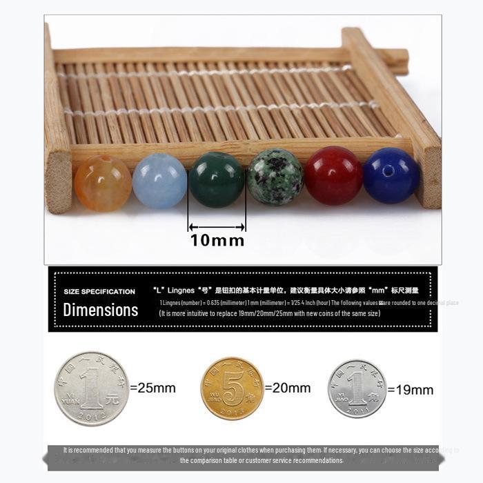 Round Agate Jade Cheongsam Button Beads 10mm