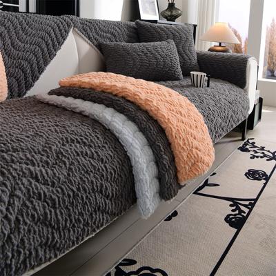 Kalın Sıcak Dalgalar Kapitone Sherpa Kanepe Örtüsü Oturma Odası Kanepe Minder Örtüsü, Kanepe Havlu Mobilya Dekoru