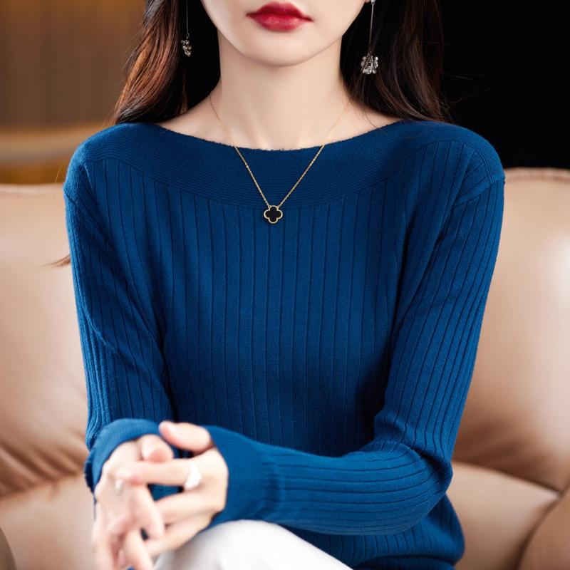 

YYFS женские модные повседневные однотонные свитера на одно плечо с длинными рукавами и осенне-зимним принтом XXL синий