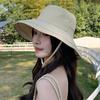 Outdoor Solid Color Drawstring Climbing Hat Casual Versatile Bucket Hat Summer Eaves UV Protection Quick Drying Sun Hat