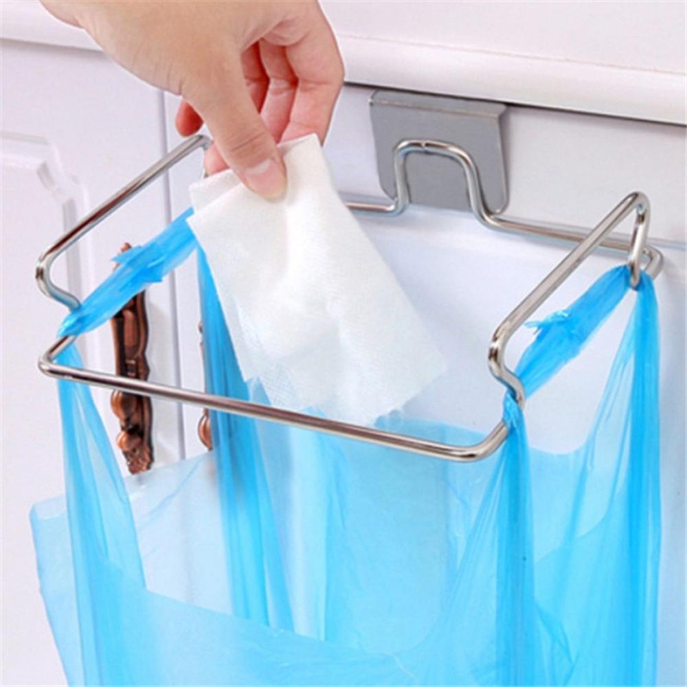 Steel Rubbish Can Trash Bin Trash Bag Holder Storage Organizer Hanging Basket Garbage Bag Rack
