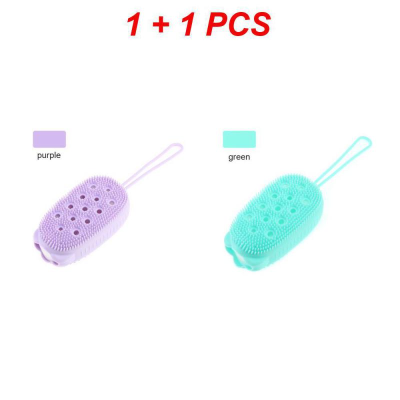 2024 Silikonový tělový masážní kartáč do sprchy Exfoliační masážní houba Koupelová bublinková mycí houba Masážní přístroj Čistič pleti Čisticí podložka Koupelna