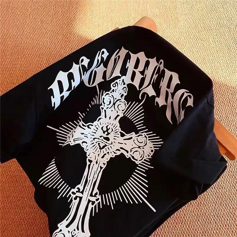 

Европейская и американская футболка с графическим принтом крестов Харадзюку, модная футболка Y2K в уличном стиле, ретро, хип-хоп, мужская и женская, топ#Цвет(1) S