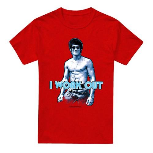Bruce Lee Unisex Adult I Works Out Heather T-Shirt