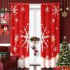 2PCS Digital Printing Christmas Curtain Snowman Xmas Tree Small Window Curtain Bedroom Polyester Curtain For Living Room