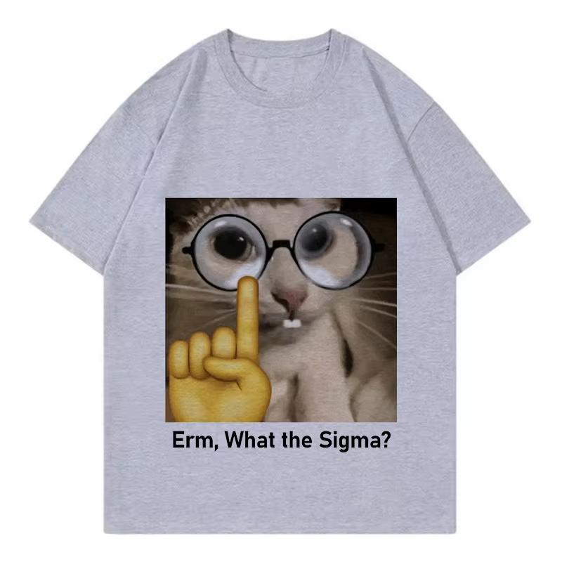 Meme Cat T Shirts Unisex Unisex Cat Tshirt Vintage Round Neck Short Sleeve Trendy Tee Shirt Streetwear