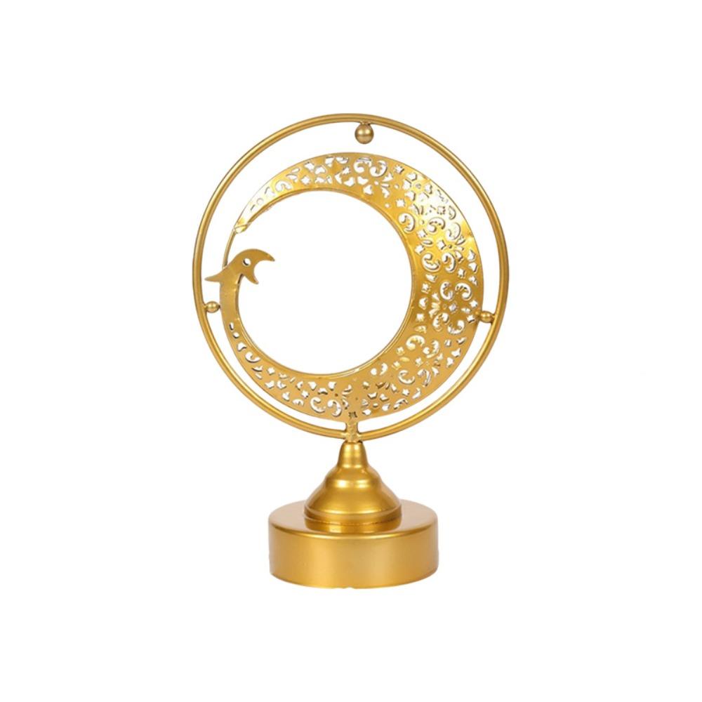 Hollow Ramadan Night Light Gold Ramadan Ornament Eid Mubarak Crescent Lamp  Muslim Festival
