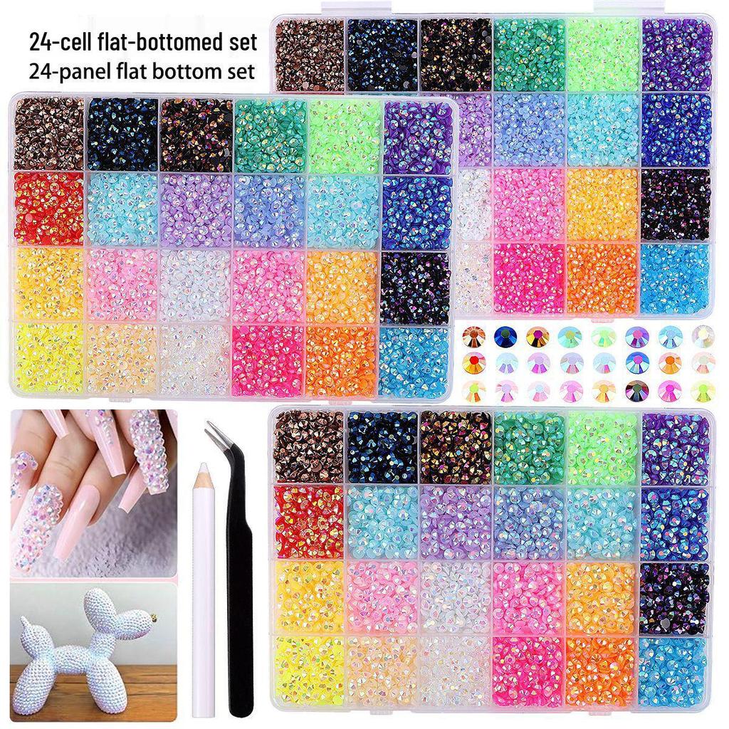 AB Barevné Gelové Pryskyřičné Ploché Kamínky pro DIY Řemesla (3mm/4mm/5mm)