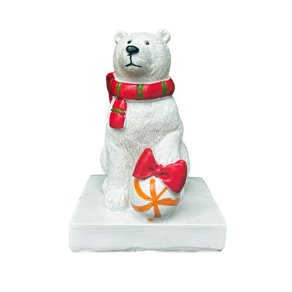 Polar Bear Resin Statue Christmas Decoration Cute Polar Bear Statue Decoration Home Decoration