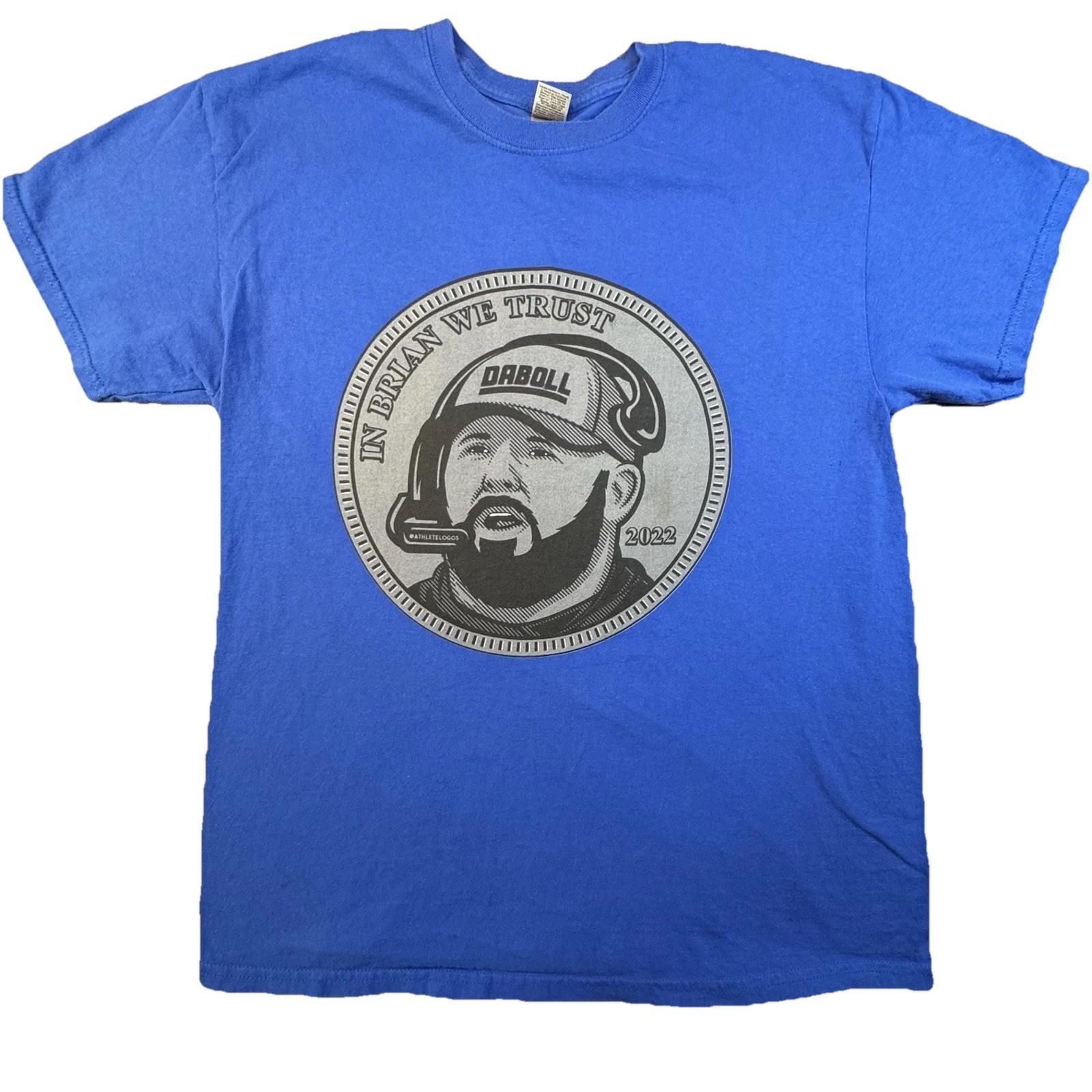 Brian Daboll 2022 Shirt Large Gildan Blue Graphic NFL Coach Tee L -437 Unisex T-Shirt S