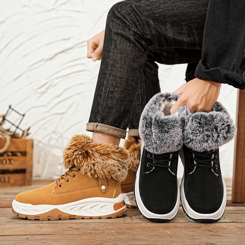 Men's High-top Outdoor Boots Large Size Hiking Boots Plush Warm Russian Winter Boots Men's Snow Boots