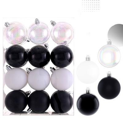 24pcs 6CM Christmas Balls Plastic Electroplated Christmas Spheres Pendant Shatterproof Waterproof Xmas Tree Bauble Ball Props