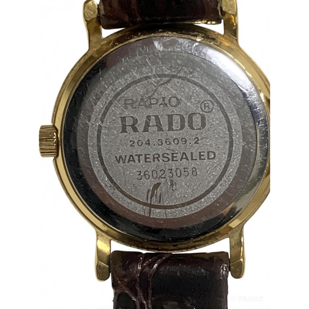 Used Today only RADO Rado Vintage Ladies Watch Gold Dial Black Leather Strap Working Item (Battery Replaced) Video is AI
