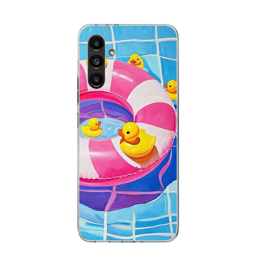 Rubber Ducks Swimming Pool Phone Case For Samsung Galaxy A17 A16 A14 A15 A13 A57 A56 A54 A55 A53 A37 A36 A34 A35 A33 A26 A24 A25