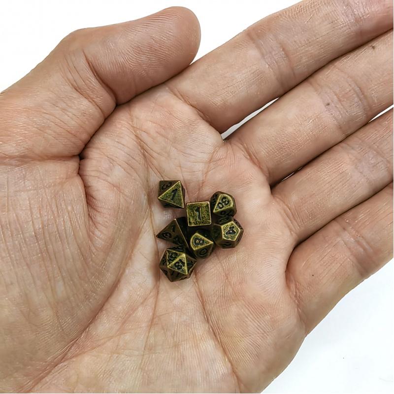 Mini Retro Style Metal Dice RPG Board Game Accessories Board Game Role-Playing Polyhedral Dice Game Gift