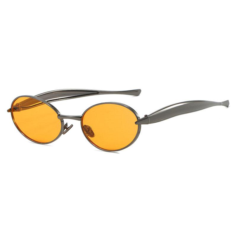 Oval Small Frame Sunglasses Women For Men  New Vintage Sun Glasses Luxury Brand Designer Punk Popular Metal Shades Uv400