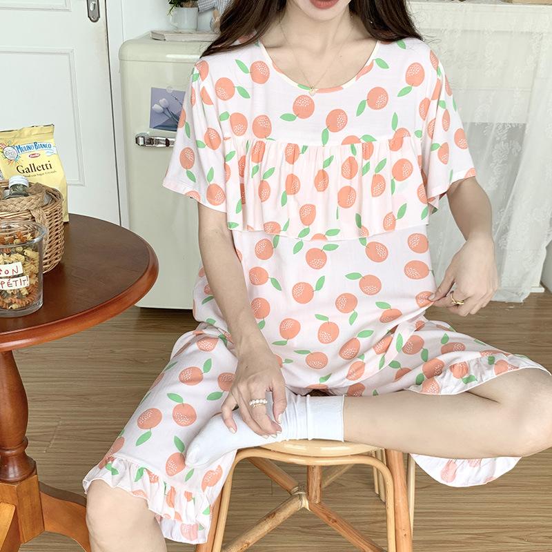 Anti-bumping cotton and silk pajamas women's summer Korean version of small fresh and cool loungewear Japanese students short-sleeved cotton