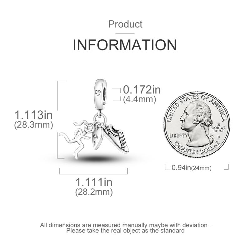 Sport Pendant Sliver Running Girl Charm Beads Fit Original Brand Bracelet Necklace Jewelry Making Girl