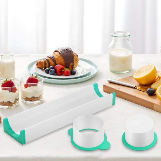 Circle Cake Pop Mold Set with 9 Inch Tray Easy Press Cut Baking Cutter Molds Cake Decorating Kit for Home Baking Birthday Parties Wedding