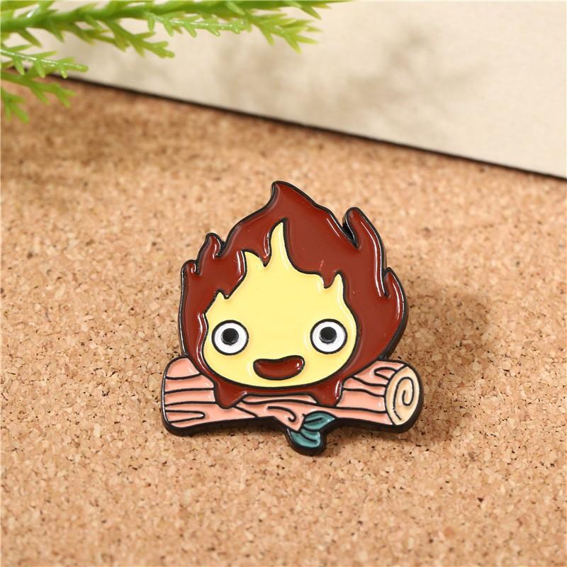 Japanese cute cartoon animation green little dinosaur brooch metal badge schoolbag clothes decoration pin with jewelry