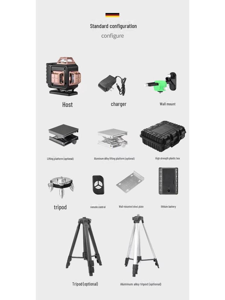 Autocolante de perete cu nivel laser verde de înaltă precizie, cu 16 linii, pentru utilizare în aer liber