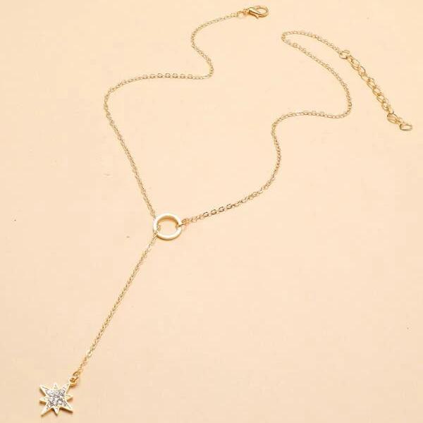 Neue Mode Trendy Schmuck Strass Stern Anhänger Charme Y Lariat Halskette Geschenk Für Frauen Mädchen X01