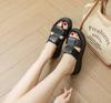 Fashion 7CM New Cow Genuine Leather Synthetic High Brand Sandal Shoes Platform Wedge Women Slippers Ladies Summer Peep Toe Fashion