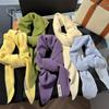 High-End Women's Triangle Scarf: 100% Australian Wool, Knitted Korean Style, Perfect for Autumn & Winter