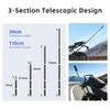 Aluminum Alloy Telescopic Stick Multi-Purpose Riding Selfie Sticks 1/4" Thread Motorcycle Mount Kit for Insta360/GoPro/DjI/SJCAM