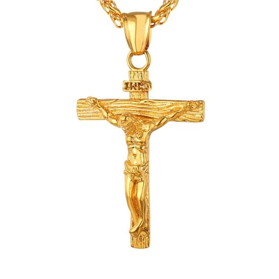 Jesus Pendant Necklace Men Cuban Chain Necklace Retro Religious Jewelry Birthday Gift for Christian Father Husband